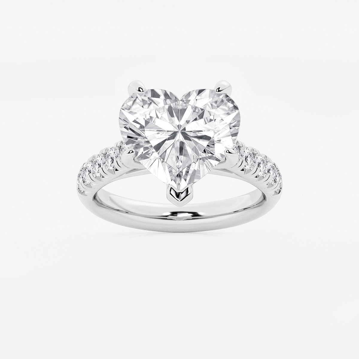 6 1/2 ctw Heart Lab Grown Diamond French Pave Engagement Ring