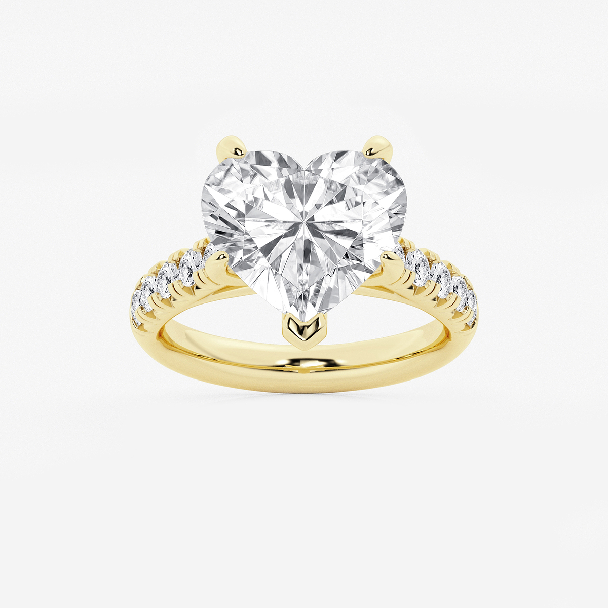 6 1/2 ctw Heart Lab Grown Diamond French Pave Engagement Ring