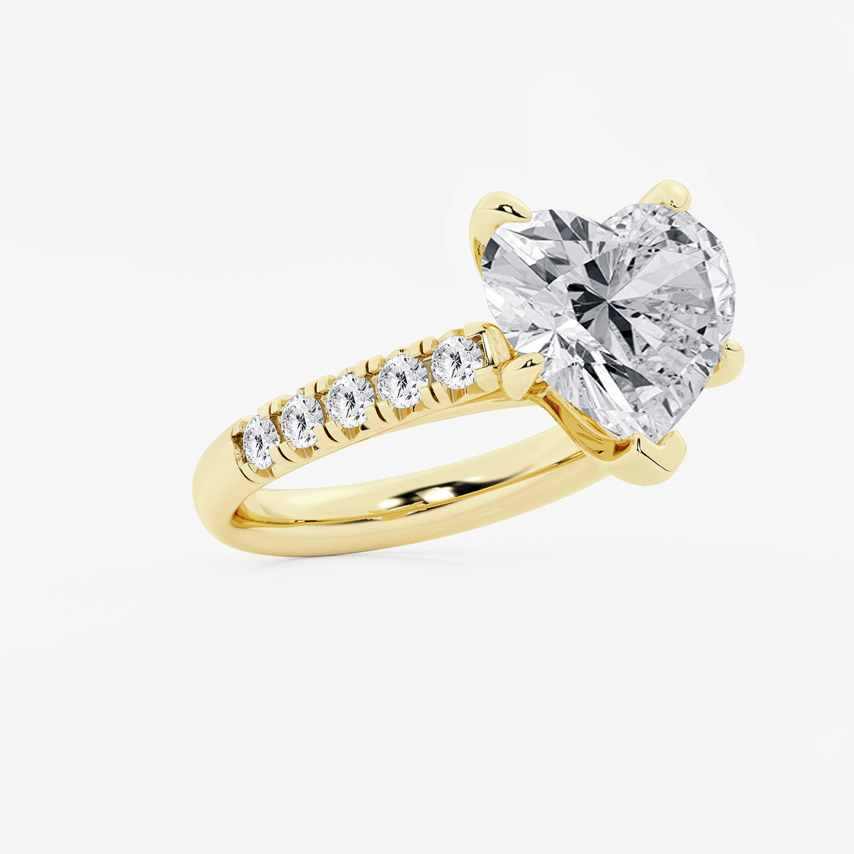 Additional Image 1 for  6 1/2 ctw Heart Lab Grown Diamond French Pave Engagement Ring
