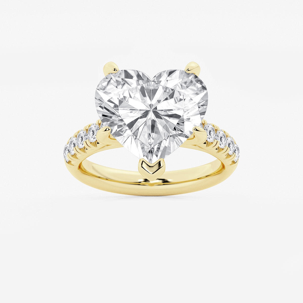 8 1/2 ctw Heart Lab Grown Diamond French Pave Engagement Ring