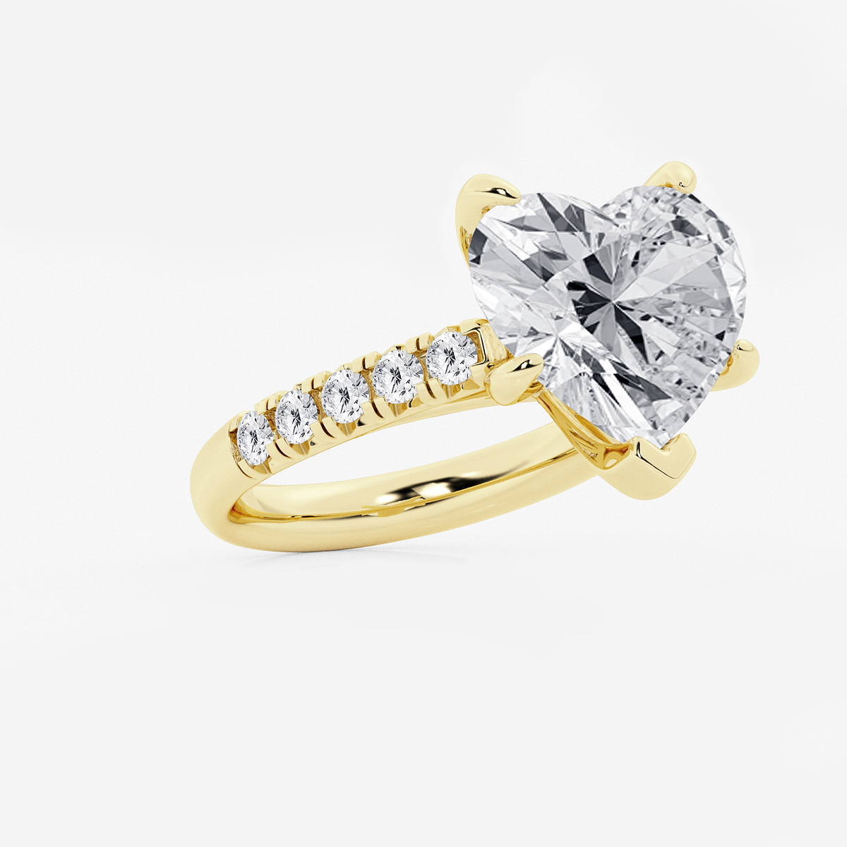 Additional Image 1 for  8 1/2 ctw Heart Lab Grown Diamond French Pave Engagement Ring