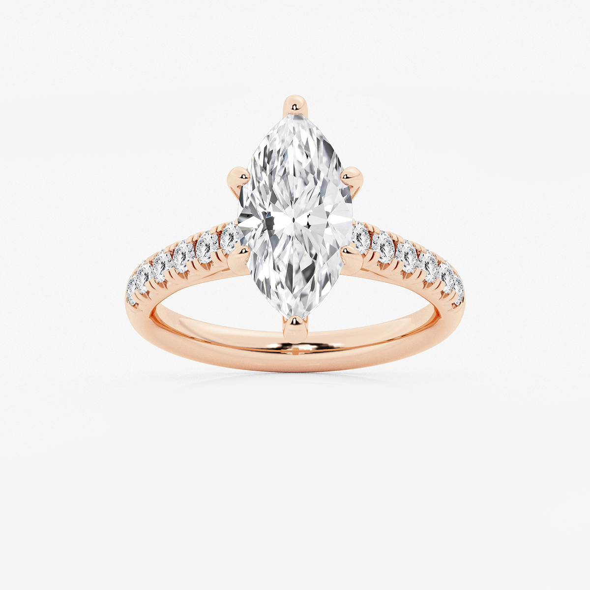 2 7/8 ctw Marquise Lab Grown Diamond French Pave Engagement Ring