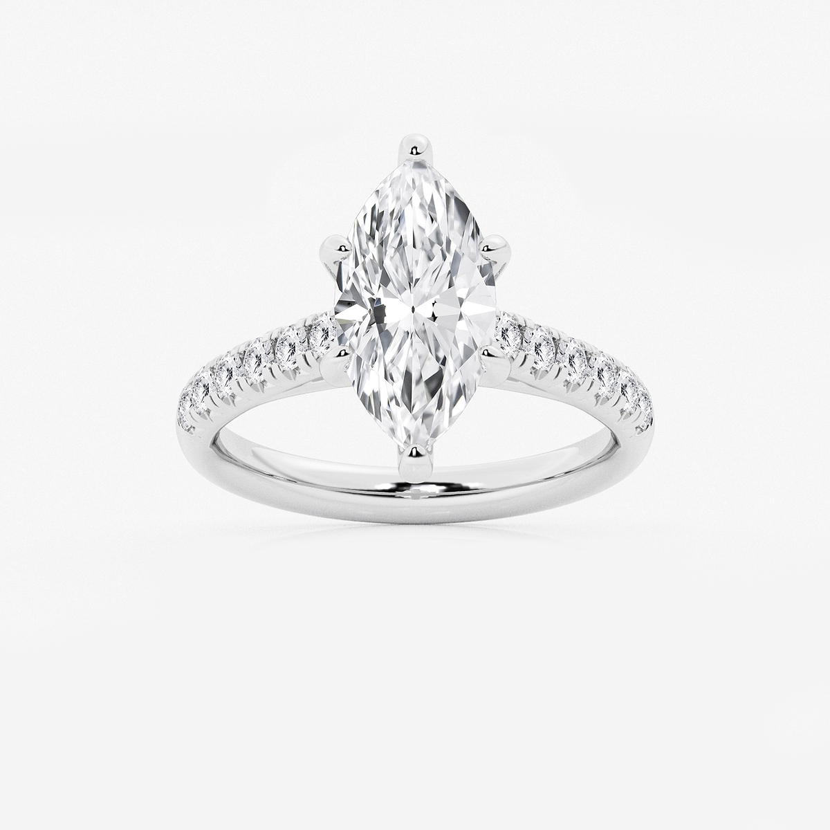 2 7/8 ctw Marquise Lab Grown Diamond French Pave Engagement Ring