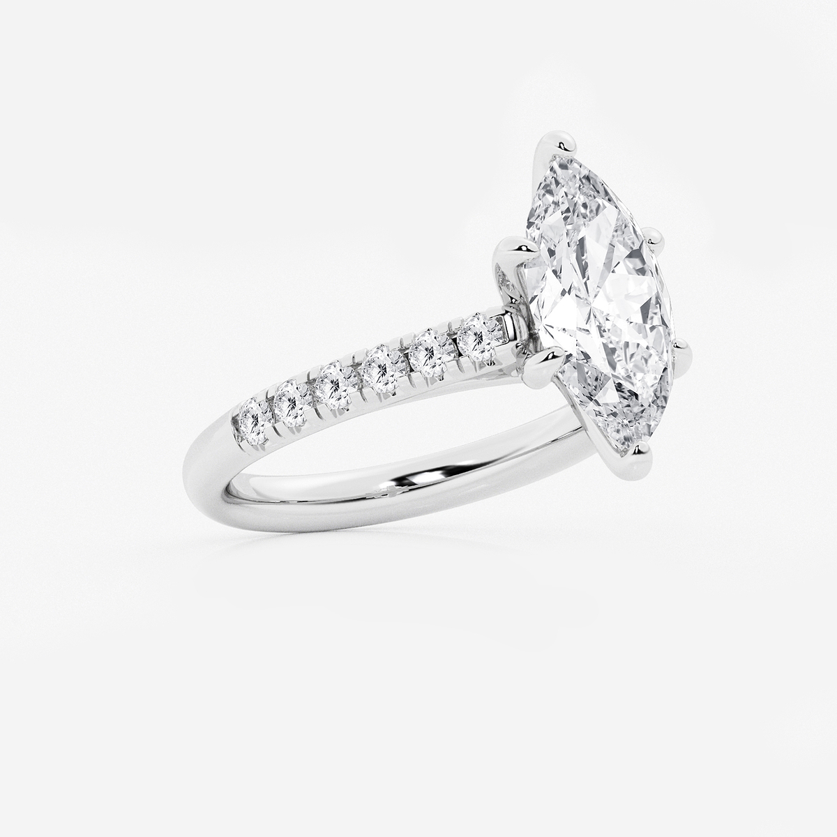 Additional Image 1 for  2 7/8 ctw Marquise Lab Grown Diamond French Pave Engagement Ring