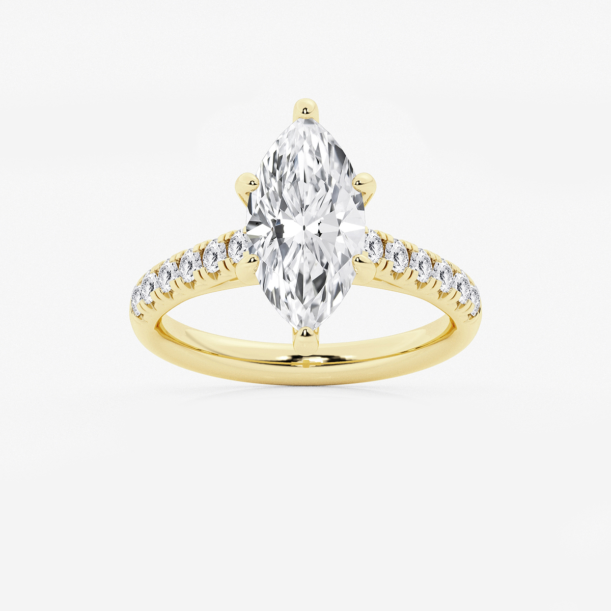 2 7/8 ctw Marquise Lab Grown Diamond French Pave Engagement Ring