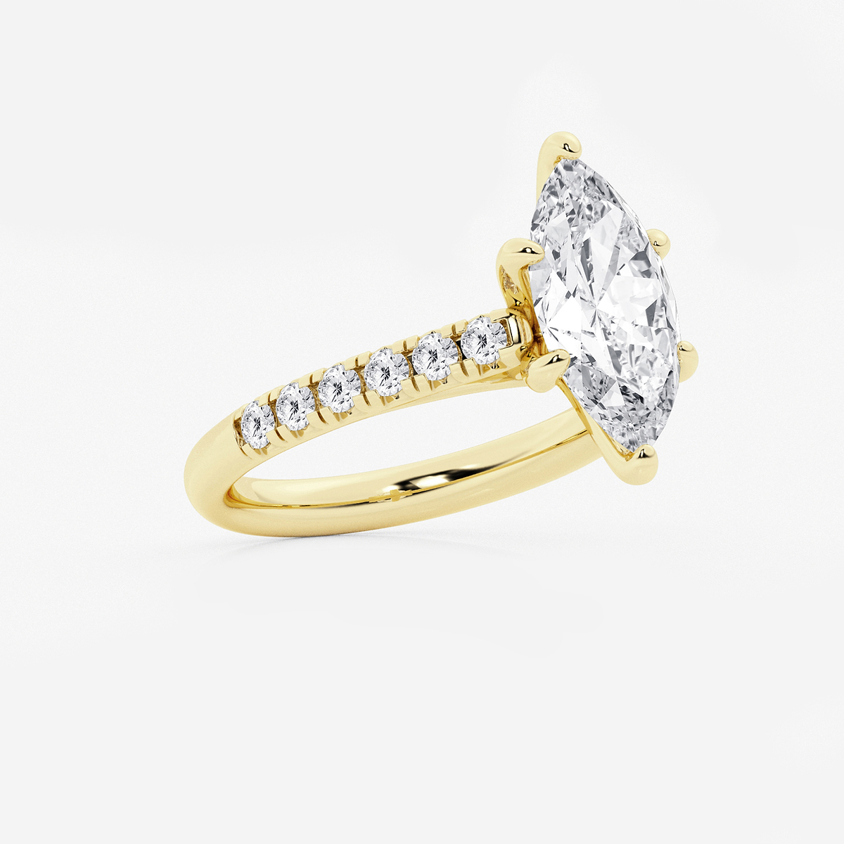 Additional Image 1 for  2 7/8 ctw Marquise Lab Grown Diamond French Pave Engagement Ring