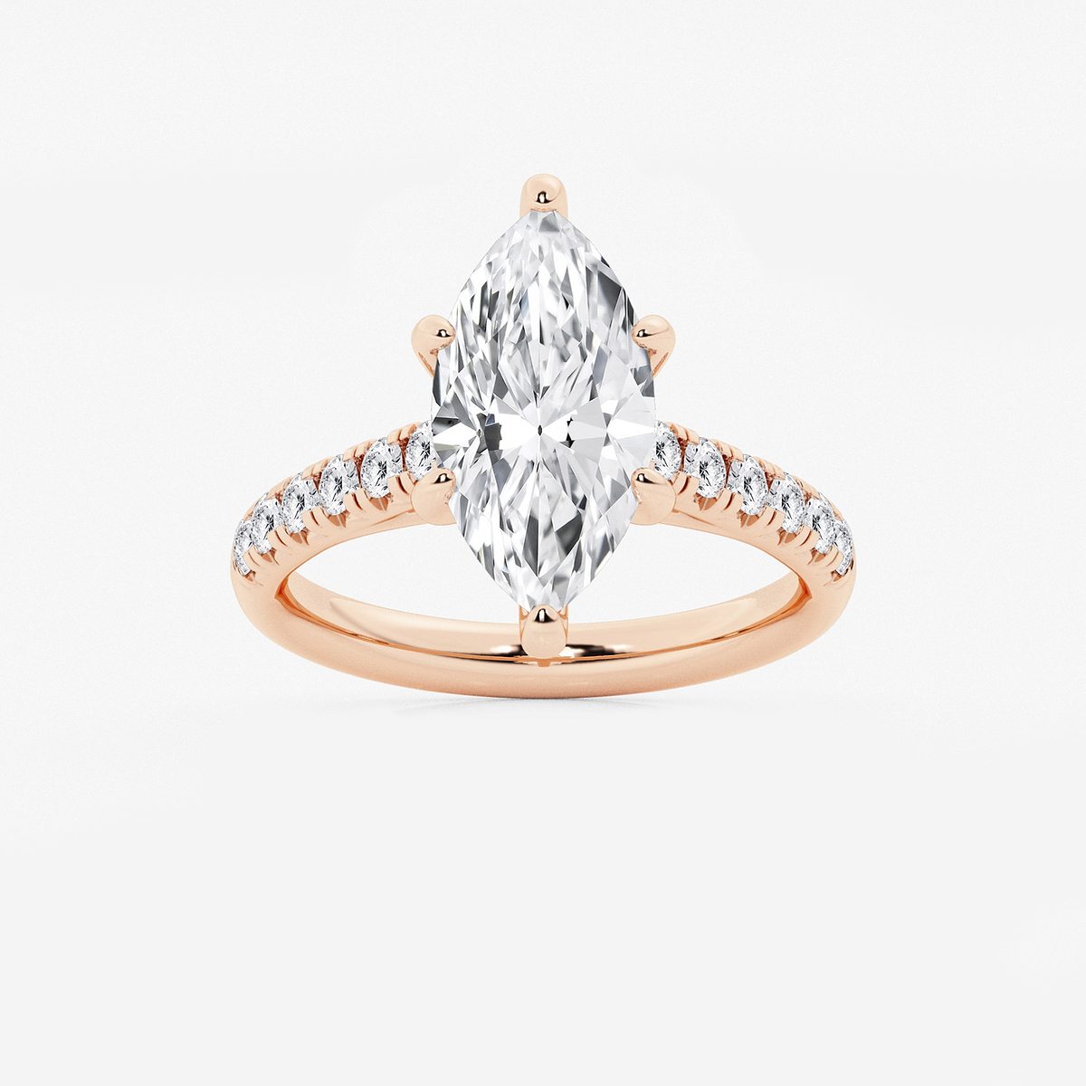 3 2/5 ctw Marquise Lab Grown Diamond French Pave Engagement Ring