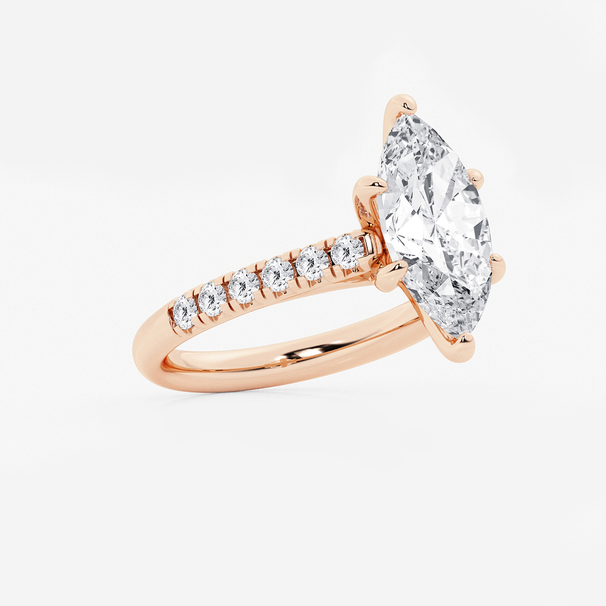 Additional Image 1 for  3 2/5 ctw Marquise Lab Grown Diamond French Pave Engagement Ring