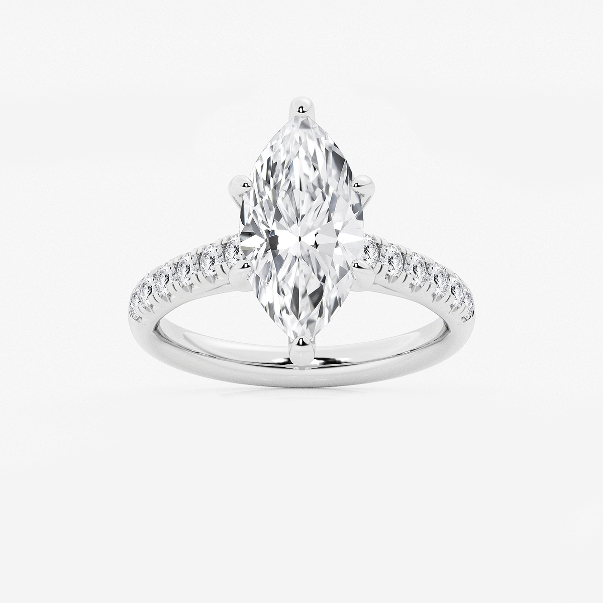 3 2/5 ctw Marquise Lab Grown Diamond French Pave Engagement Ring