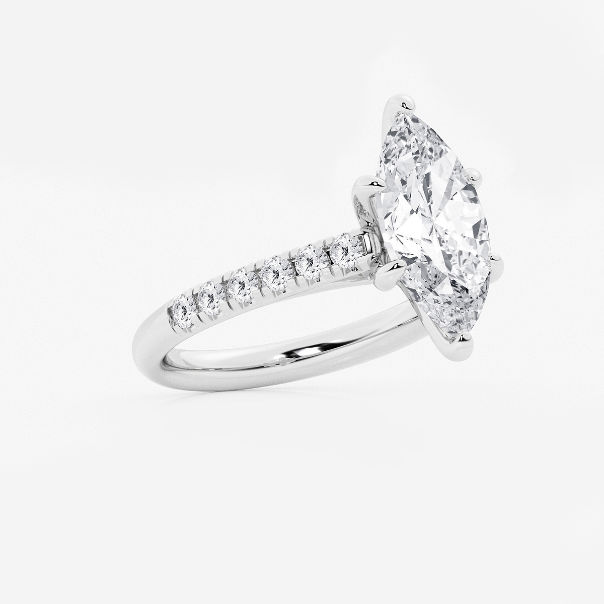 Additional Image 1 for  3 2/5 ctw Marquise Lab Grown Diamond French Pave Engagement Ring