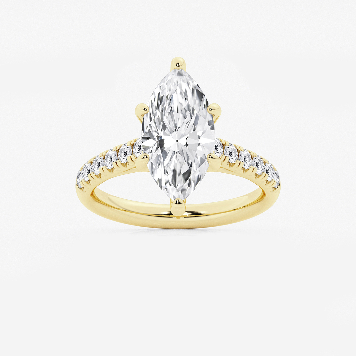 3 2/5 ctw Marquise Lab Grown Diamond French Pave Engagement Ring