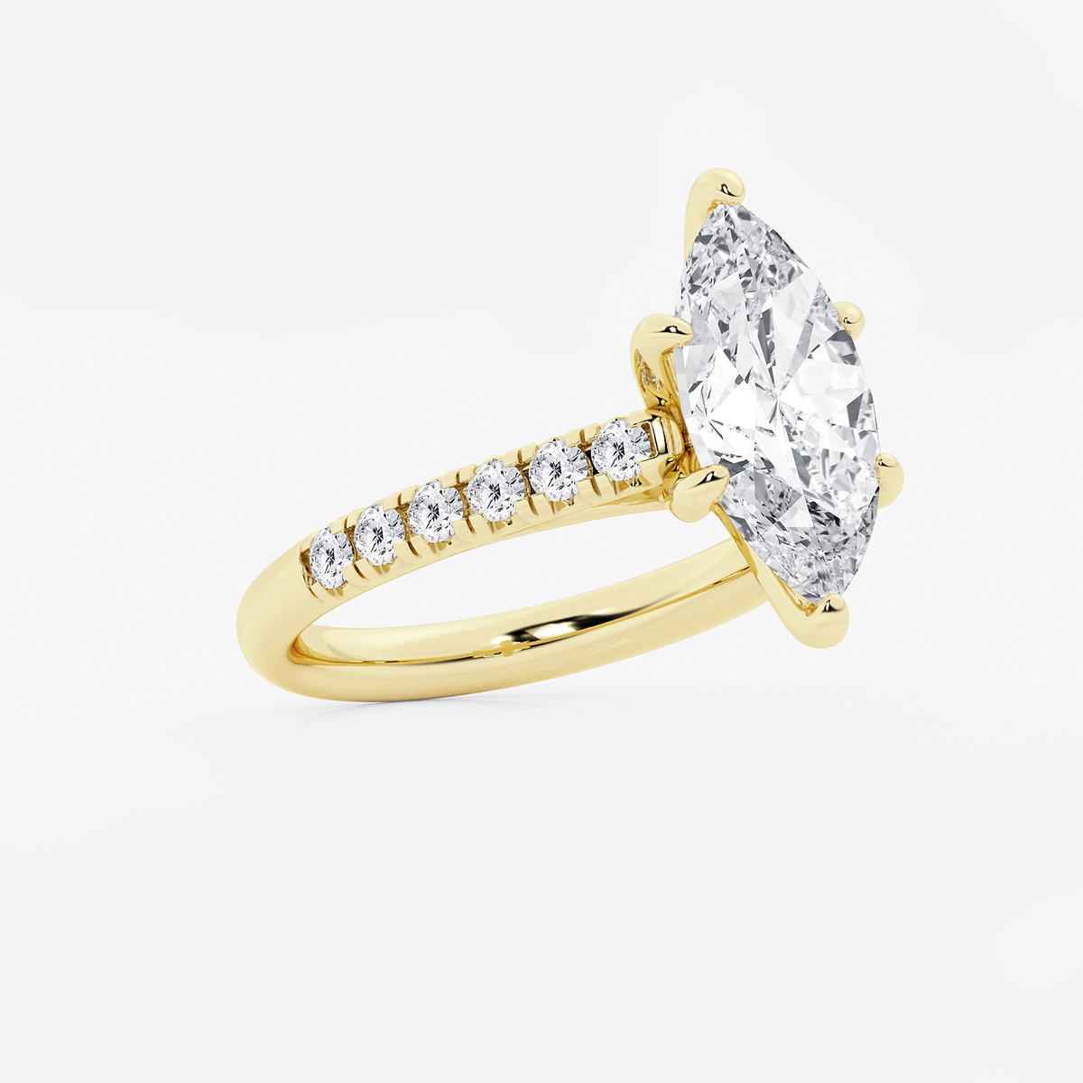 Additional Image 1 for  3 2/5 ctw Marquise Lab Grown Diamond French Pave Engagement Ring