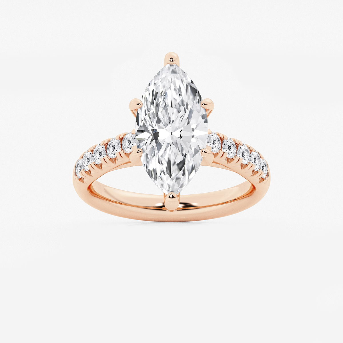 3 7/8 ctw Marquise Lab Grown Diamond French Pave Engagement Ring