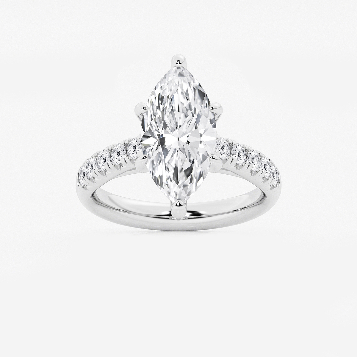 3 7/8 ctw Marquise Lab Grown Diamond French Pave Engagement Ring