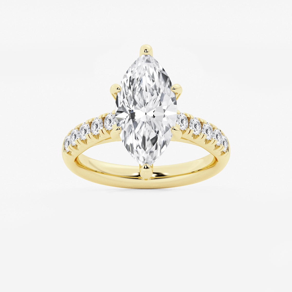 3 7/8 ctw Marquise Lab Grown Diamond French Pave Engagement Ring
