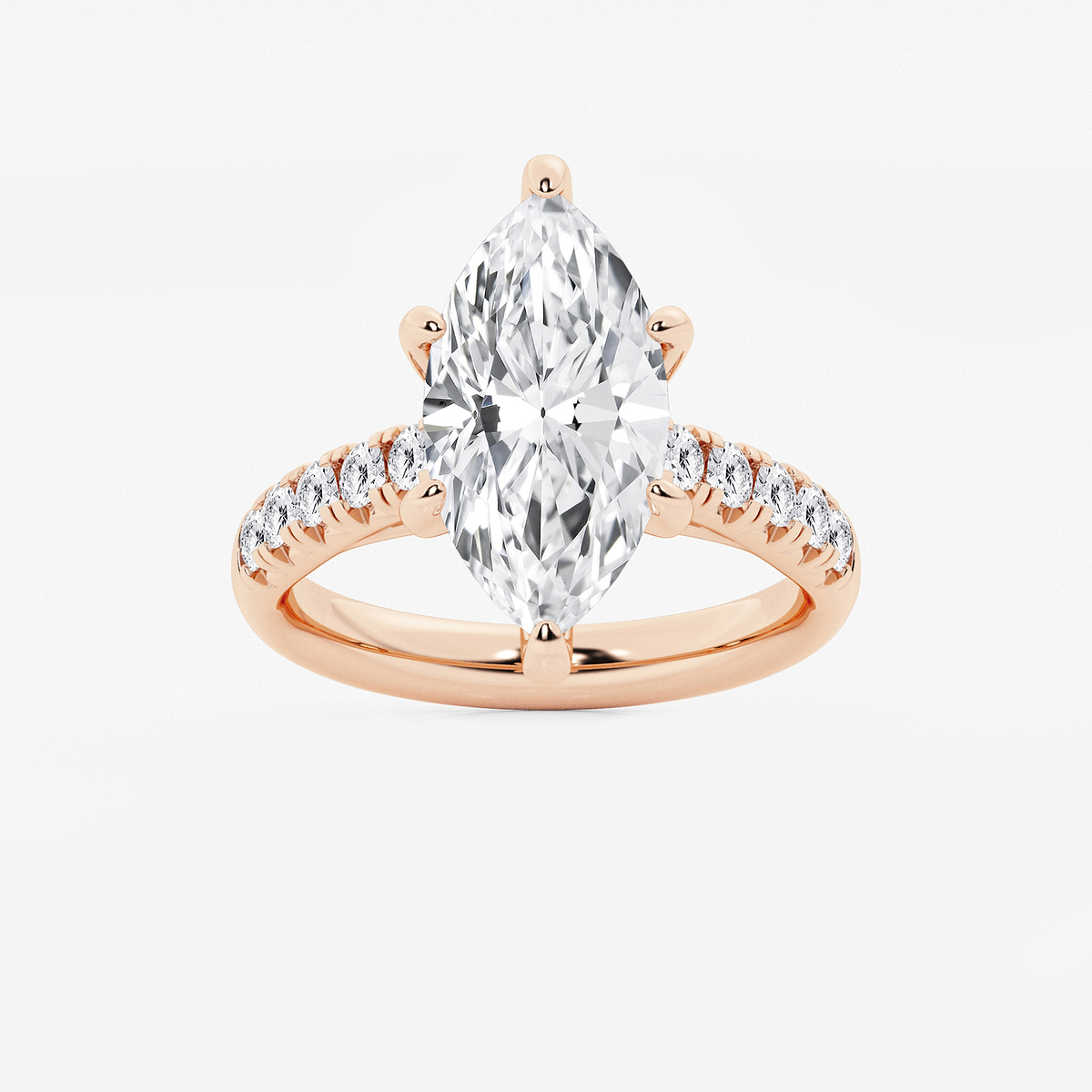 4 2/5 ctw Marquise Lab Grown Diamond French Pave Engagement Ring