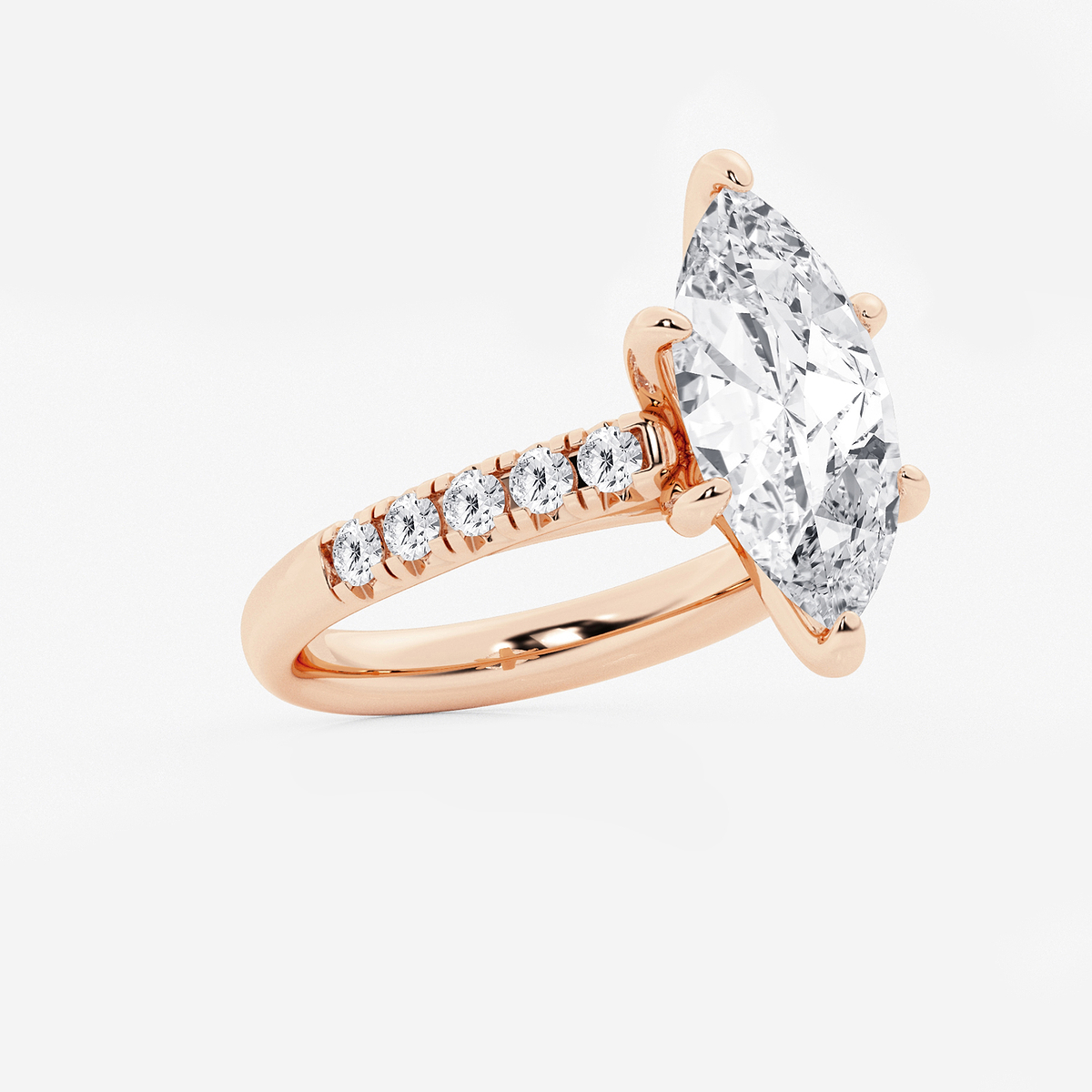 Additional Image 1 for  4 2/5 ctw Marquise Lab Grown Diamond French Pave Engagement Ring