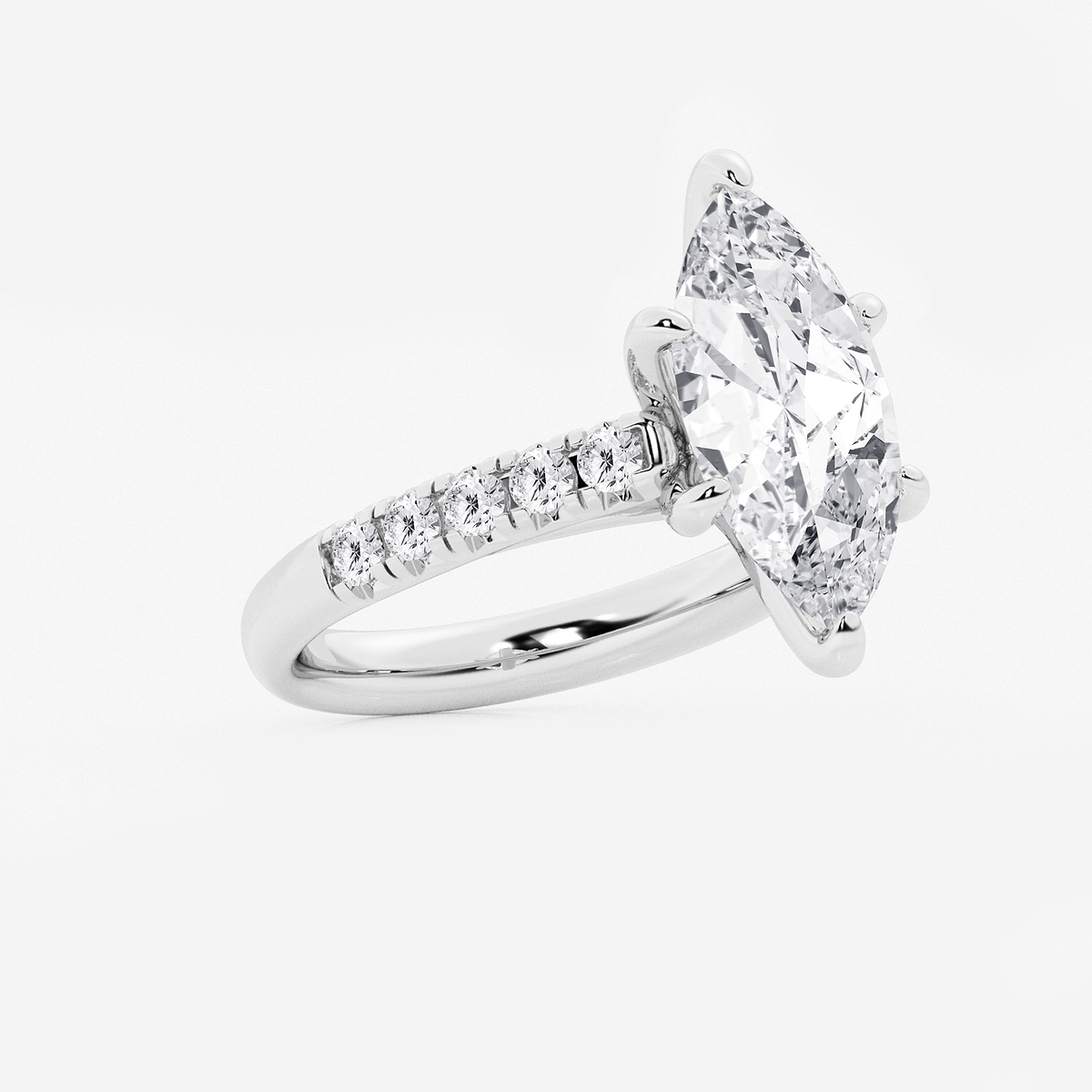 Additional Image 1 for  4 2/5 ctw Marquise Lab Grown Diamond French Pave Engagement Ring
