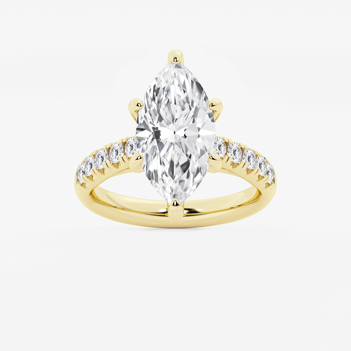 4 2/5 ctw Marquise Lab Grown Diamond French Pave Engagement Ring