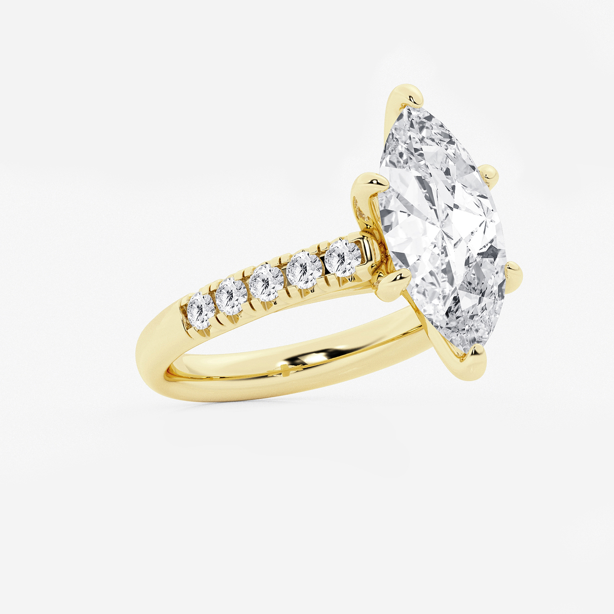 Additional Image 1 for  4 2/5 ctw Marquise Lab Grown Diamond French Pave Engagement Ring
