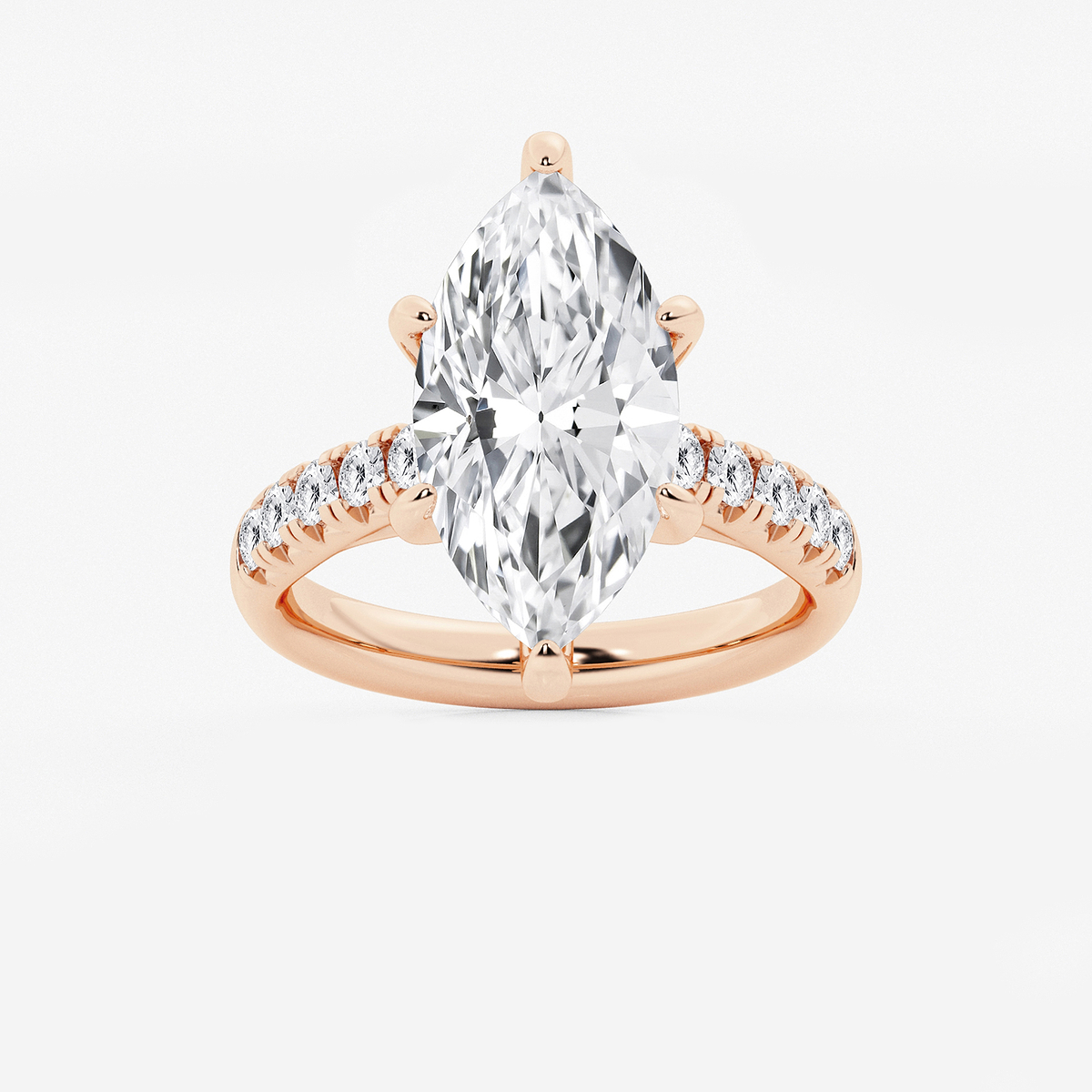 5 2/5 ctw Marquise Lab Grown Diamond French Pave Engagement Ring