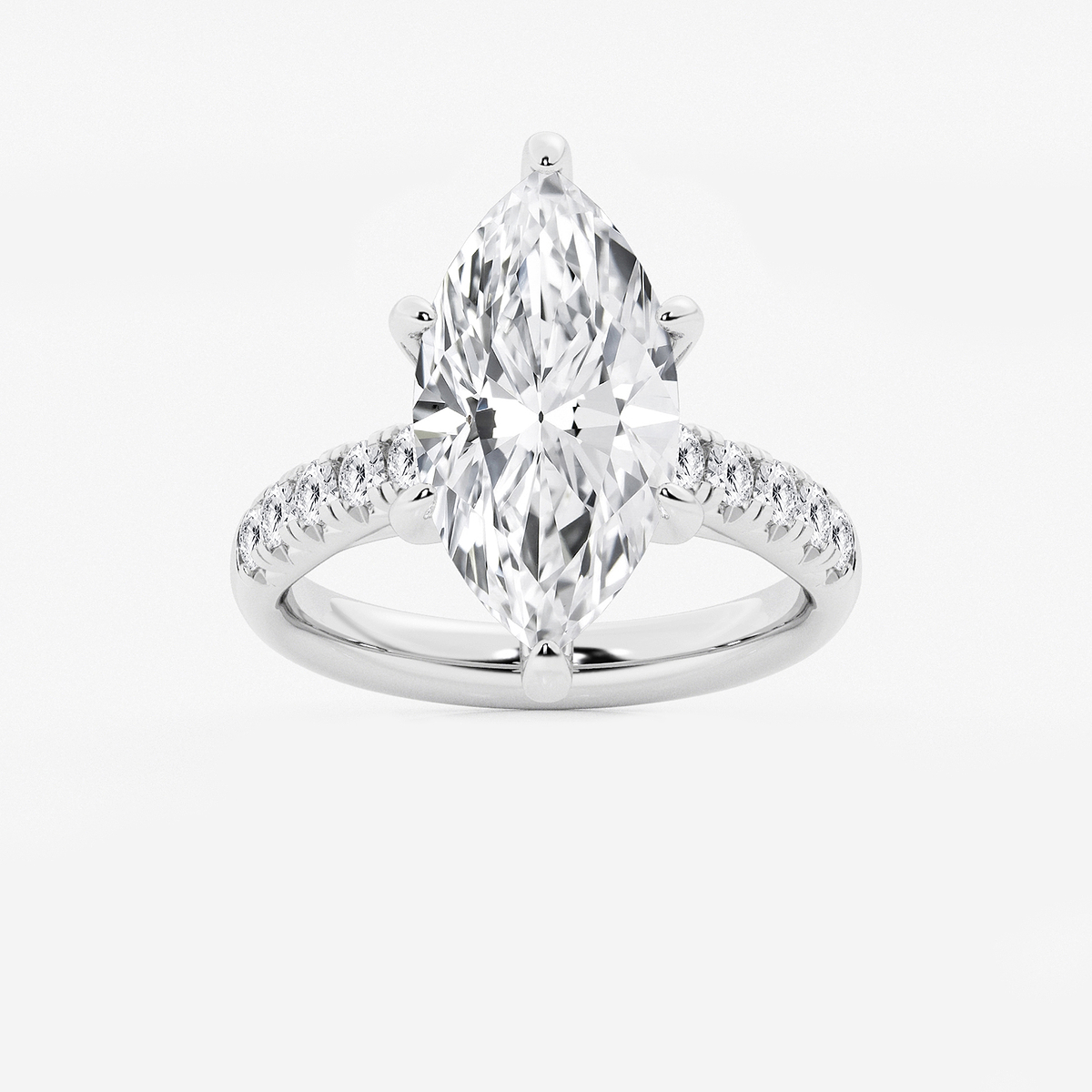 5 2/5 ctw Marquise Lab Grown Diamond French Pave Engagement Ring
