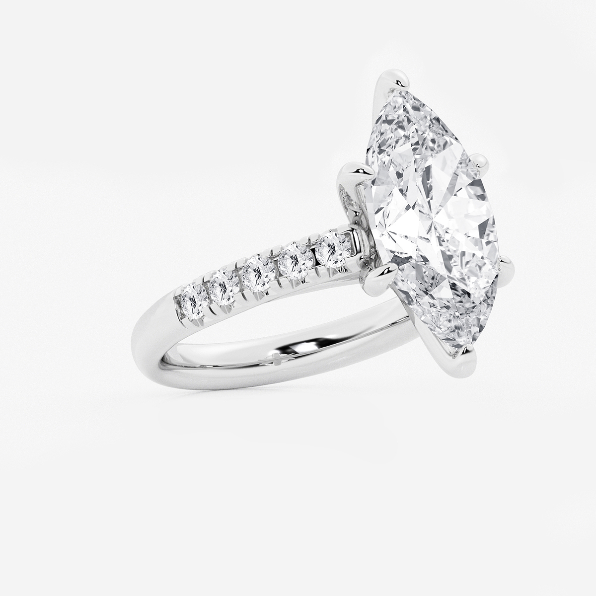 Additional Image 1 for  5 2/5 ctw Marquise Lab Grown Diamond French Pave Engagement Ring