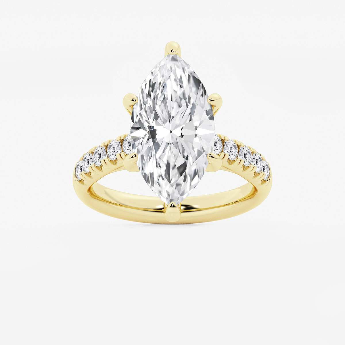 5 2/5 ctw Marquise Lab Grown Diamond French Pave Engagement Ring