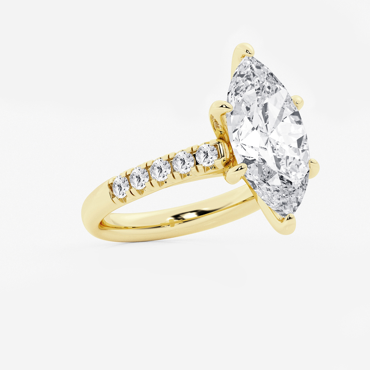 Additional Image 1 for  5 2/5 ctw Marquise Lab Grown Diamond French Pave Engagement Ring