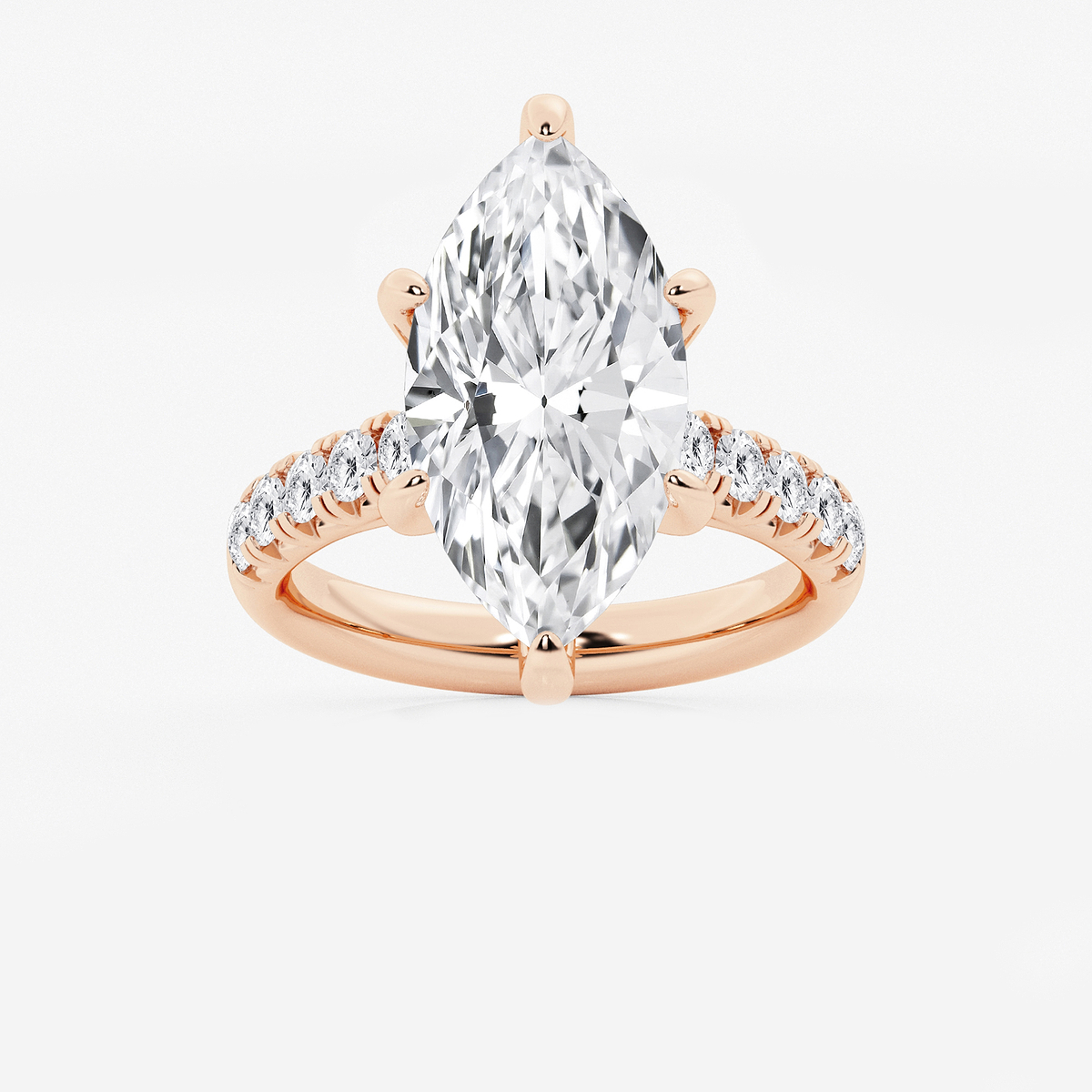 6 1/2 ctw Marquise Lab Grown Diamond French Pave Engagement Ring