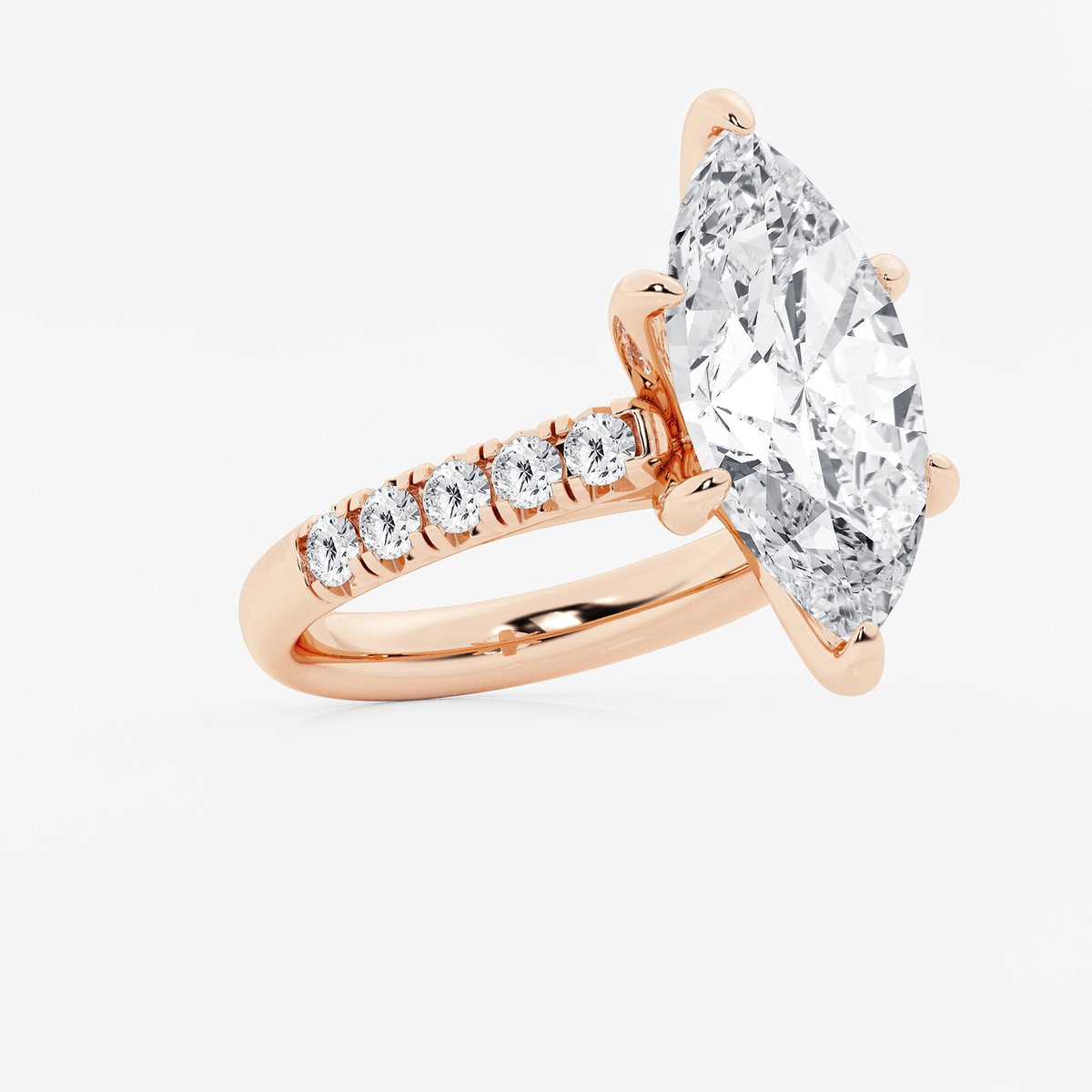 Additional Image 1 for  6 1/2 ctw Marquise Lab Grown Diamond French Pave Engagement Ring