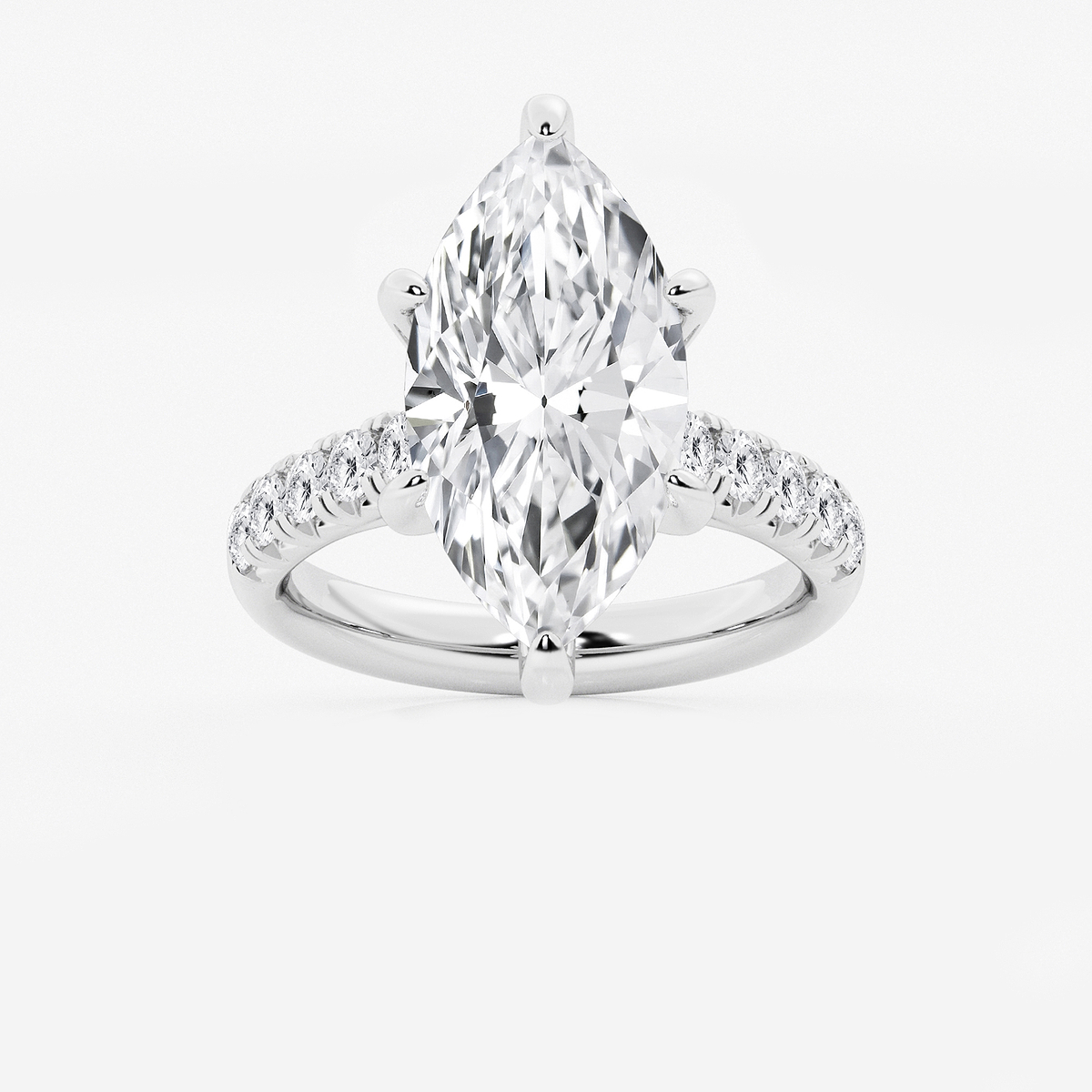 6 1/2 ctw Marquise Lab Grown Diamond French Pave Engagement Ring
