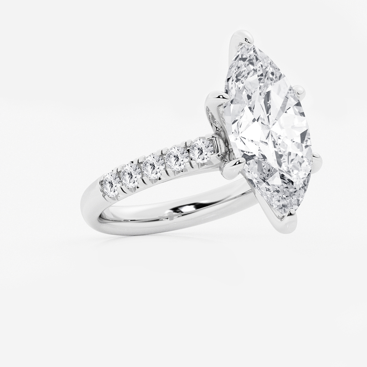 Additional Image 1 for  6 1/2 ctw Marquise Lab Grown Diamond French Pave Engagement Ring
