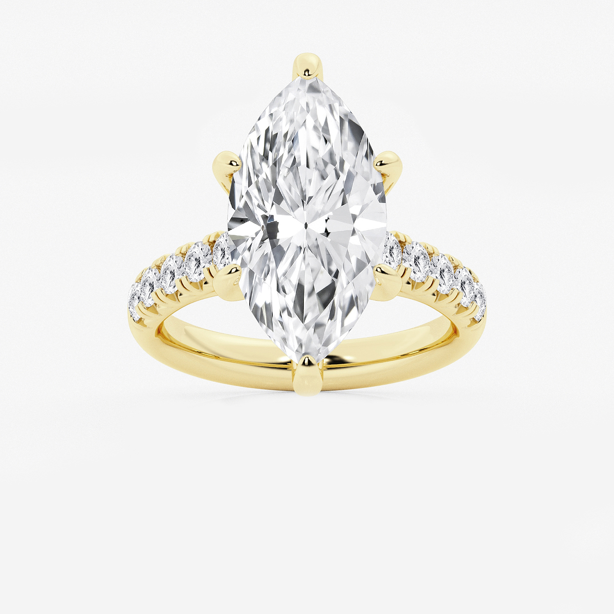 6 1/2 ctw Marquise Lab Grown Diamond French Pave Engagement Ring