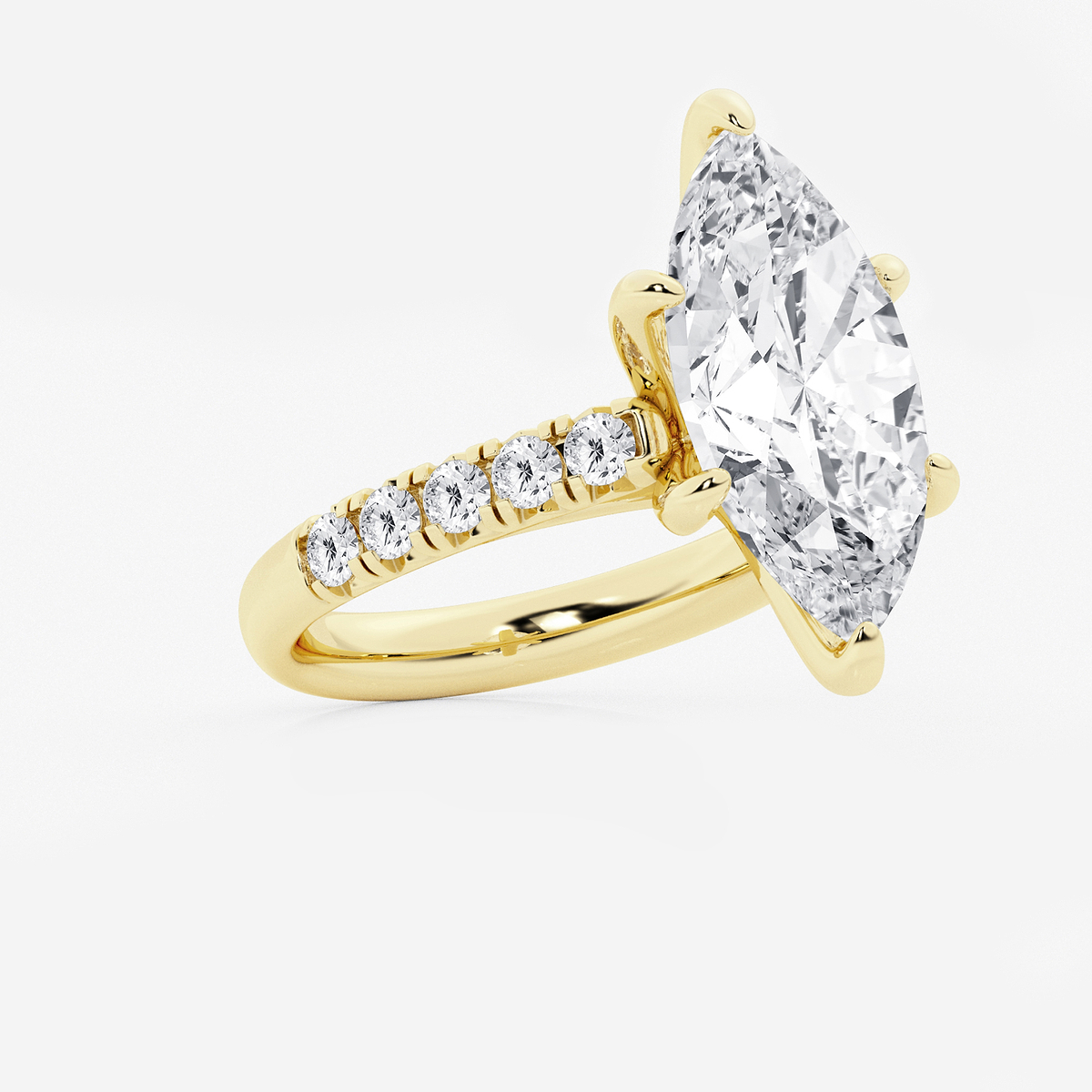 Additional Image 1 for  6 1/2 ctw Marquise Lab Grown Diamond French Pave Engagement Ring