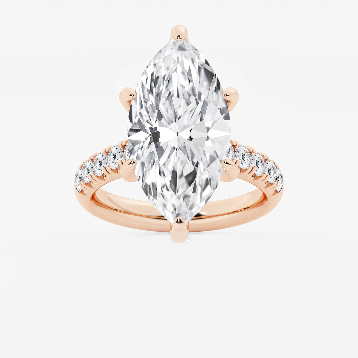 8 1/2 ctw Marquise Lab Grown Diamond French Pave Engagement Ring