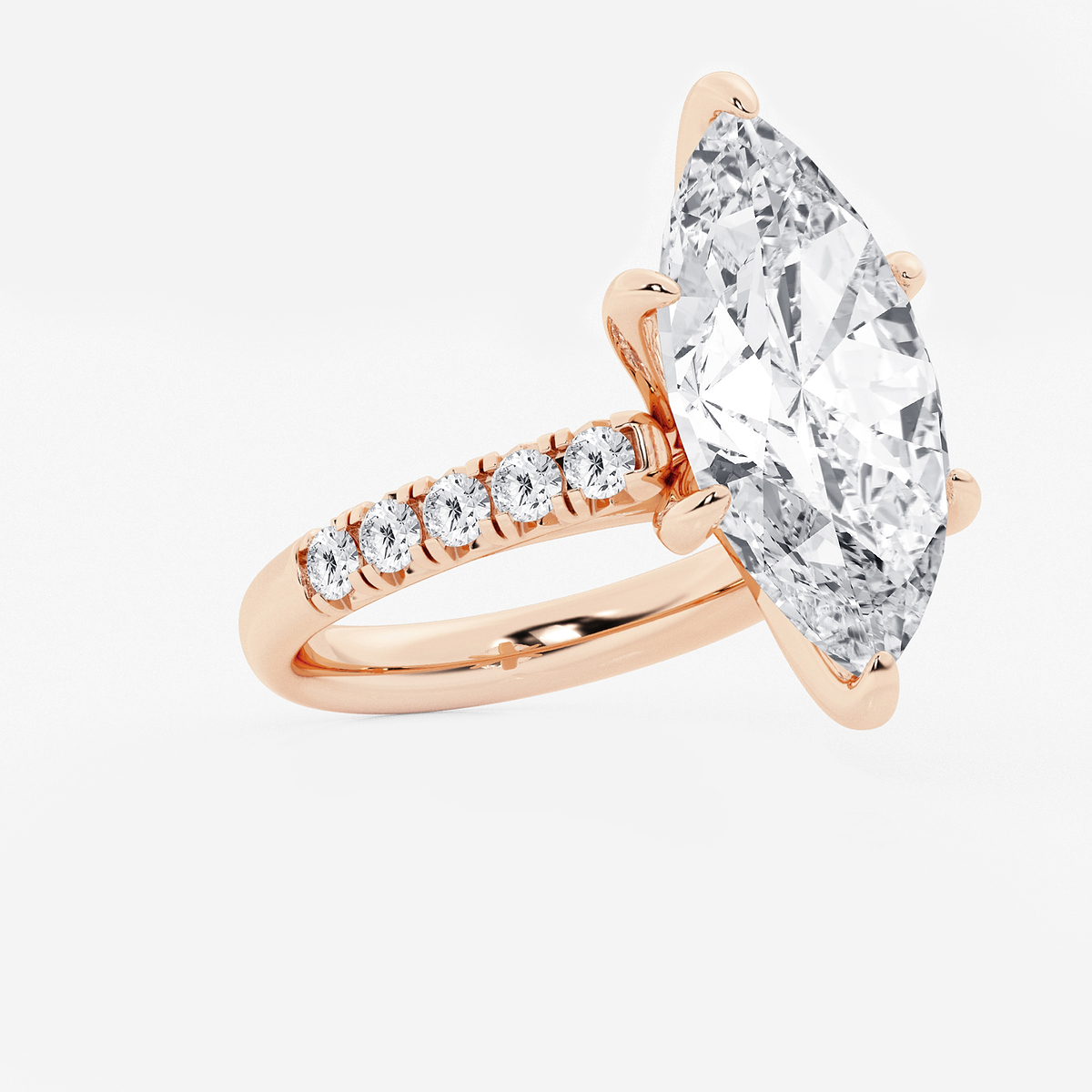 Additional Image 1 for  8 1/2 ctw Marquise Lab Grown Diamond French Pave Engagement Ring