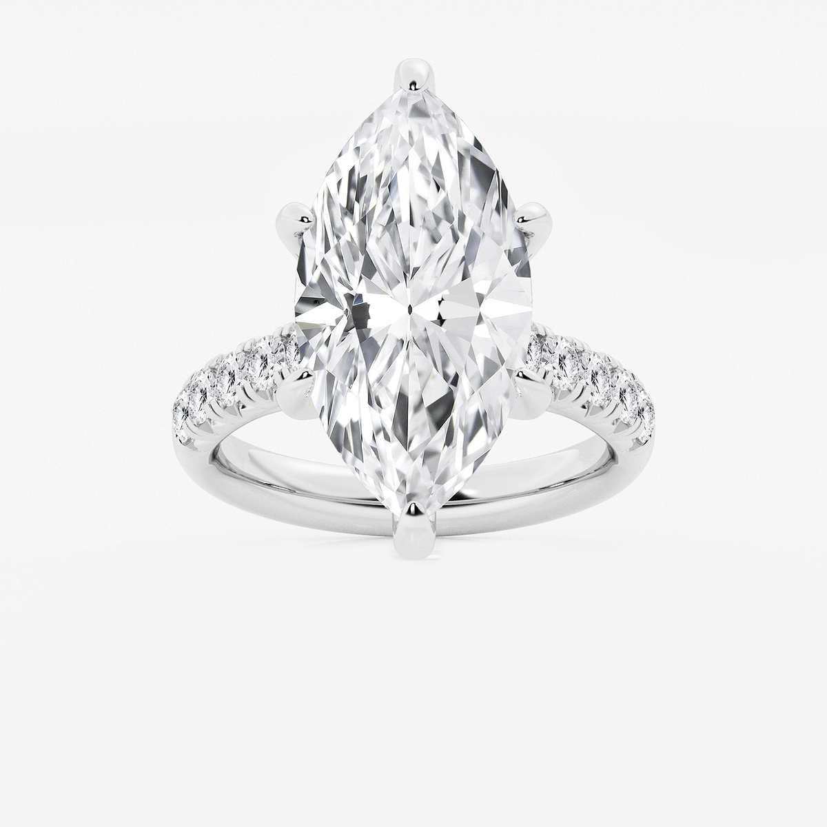 8 1/2 ctw Marquise Lab Grown Diamond French Pave Engagement Ring