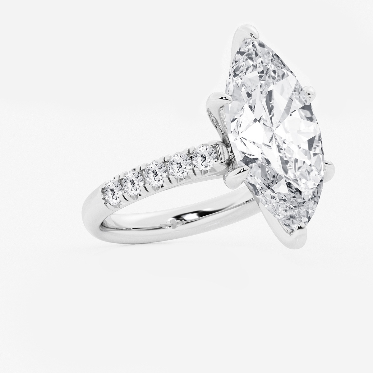 Additional Image 1 for  8 1/2 ctw Marquise Lab Grown Diamond French Pave Engagement Ring