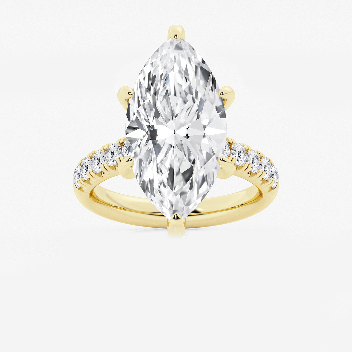 8 1/2 ctw Marquise Lab Grown Diamond French Pave Engagement Ring