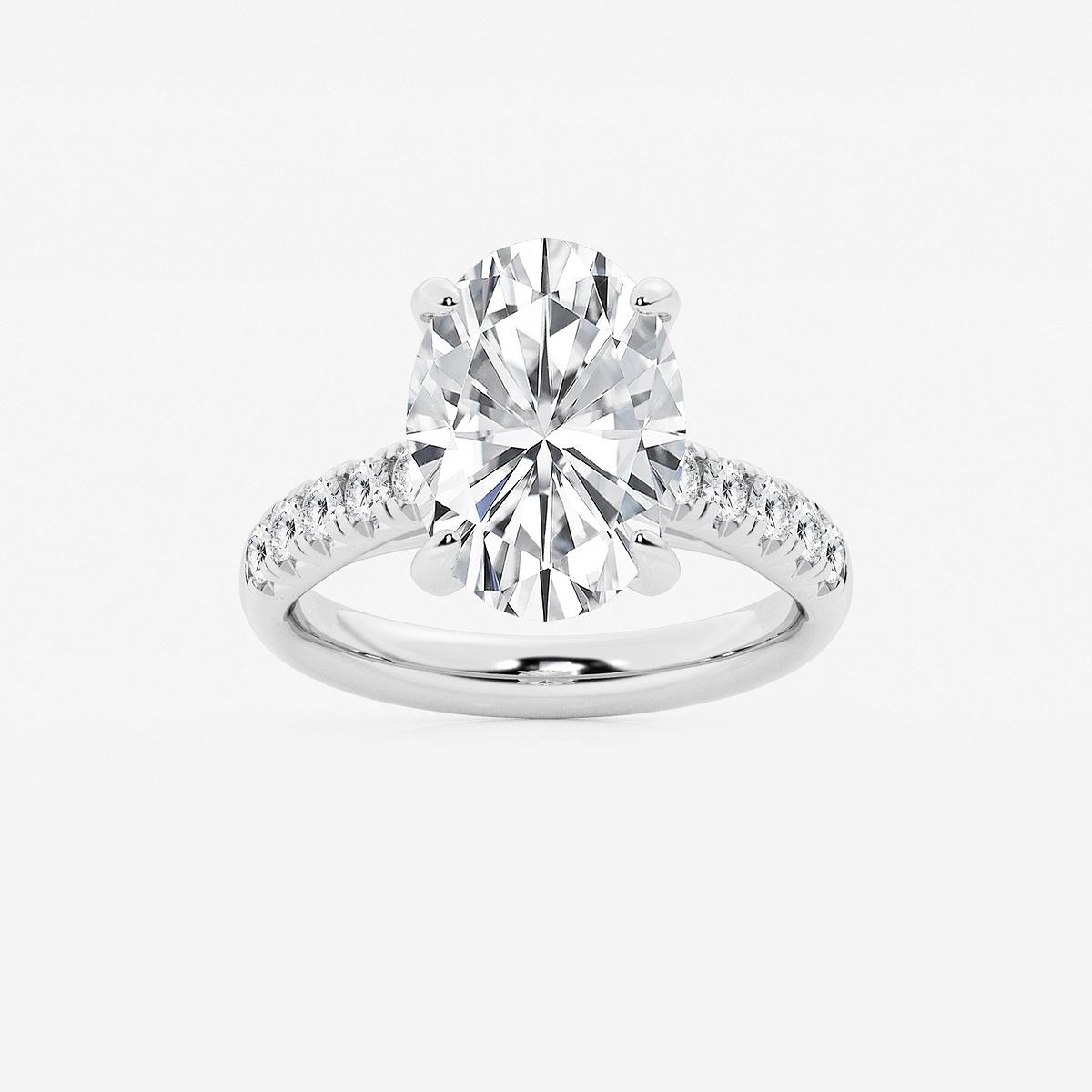 5 2/5 ctw Oval Lab Grown Diamond French Pave Engagement Ring