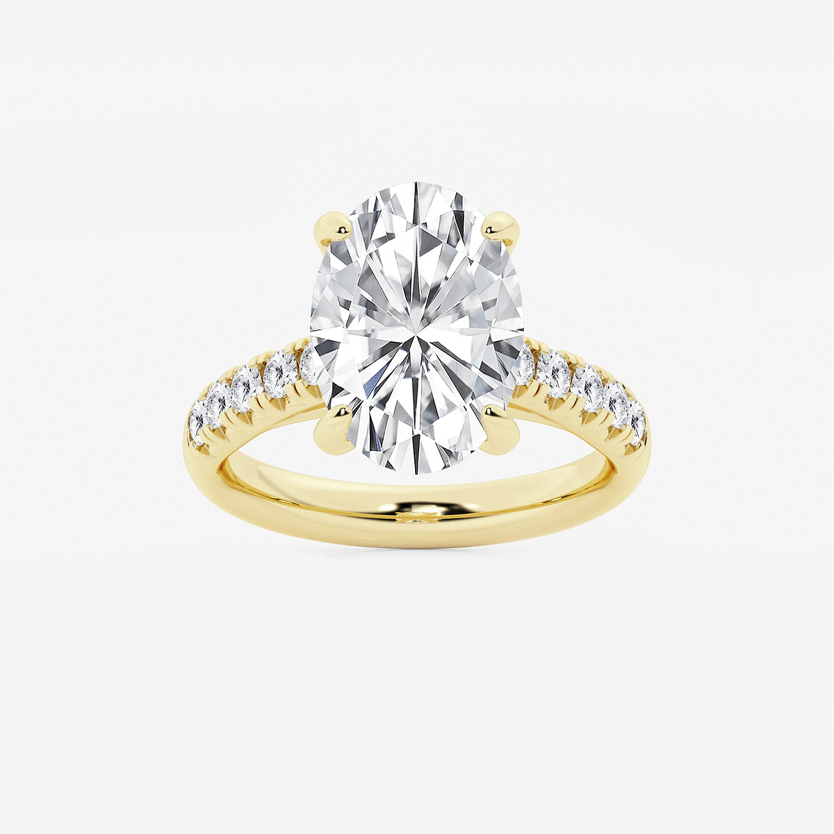 5 2/5 ctw Oval Lab Grown Diamond French Pave Engagement Ring