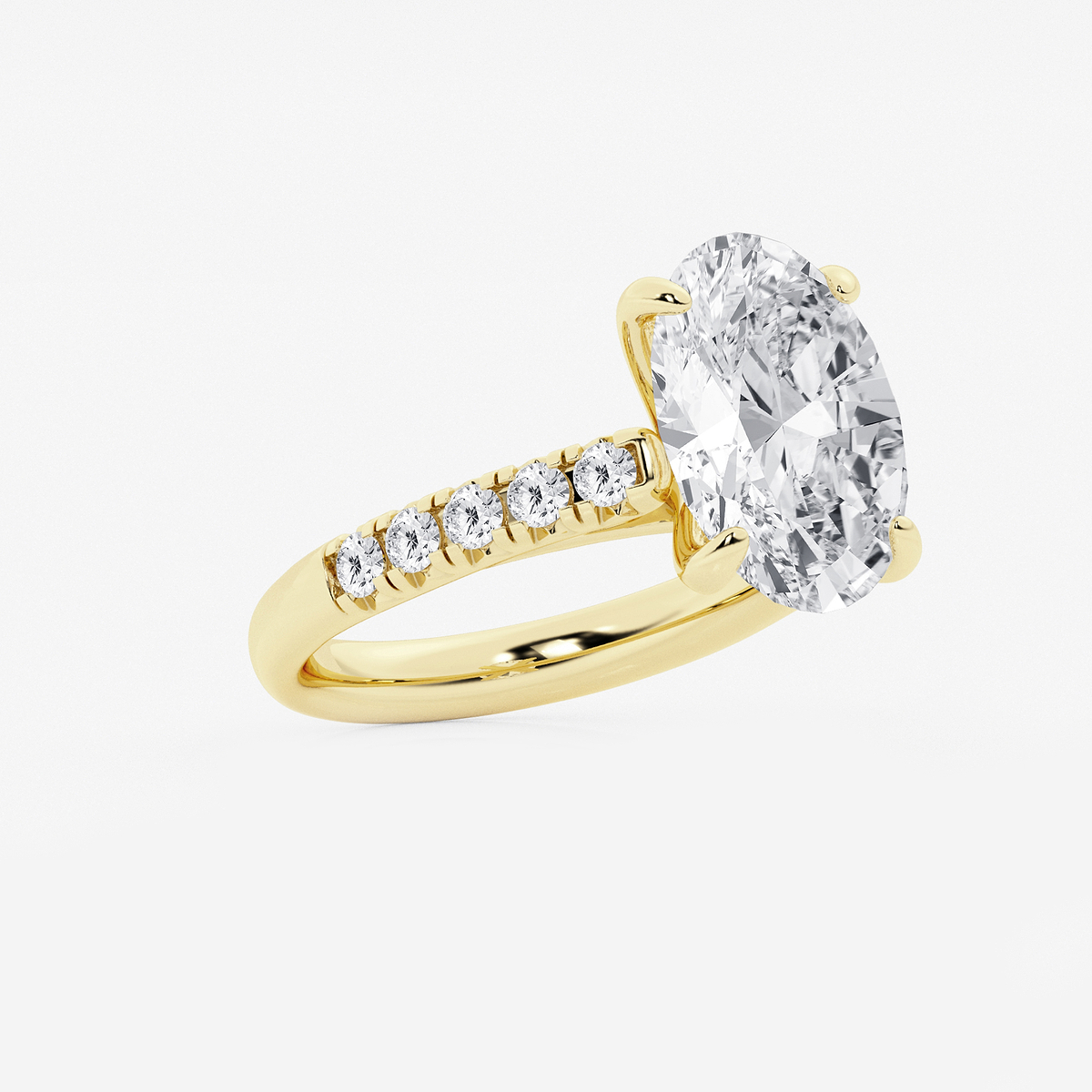 Additional Image 1 for  5 2/5 ctw Oval Lab Grown Diamond French Pave Engagement Ring
