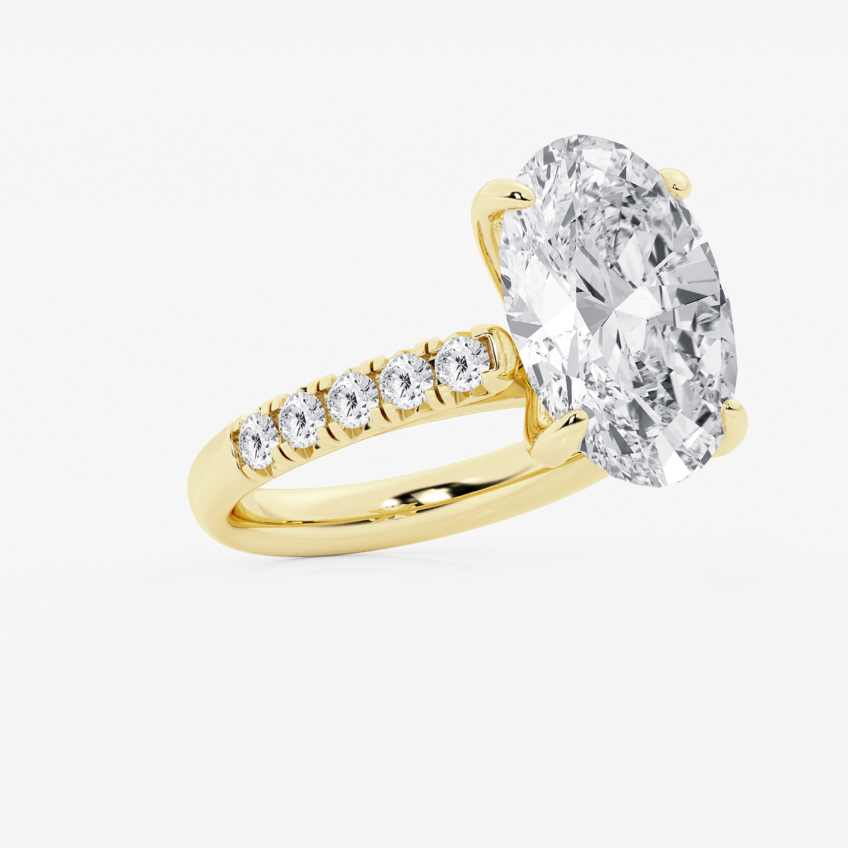 Additional Image 1 for  8 1/2 ctw Oval Lab Grown Diamond French Pave Engagement Ring