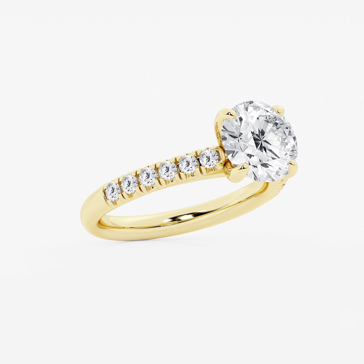 Additional Image 1 for  2 7/8 ctw Round Lab Grown Diamond French Pave Engagement Ring