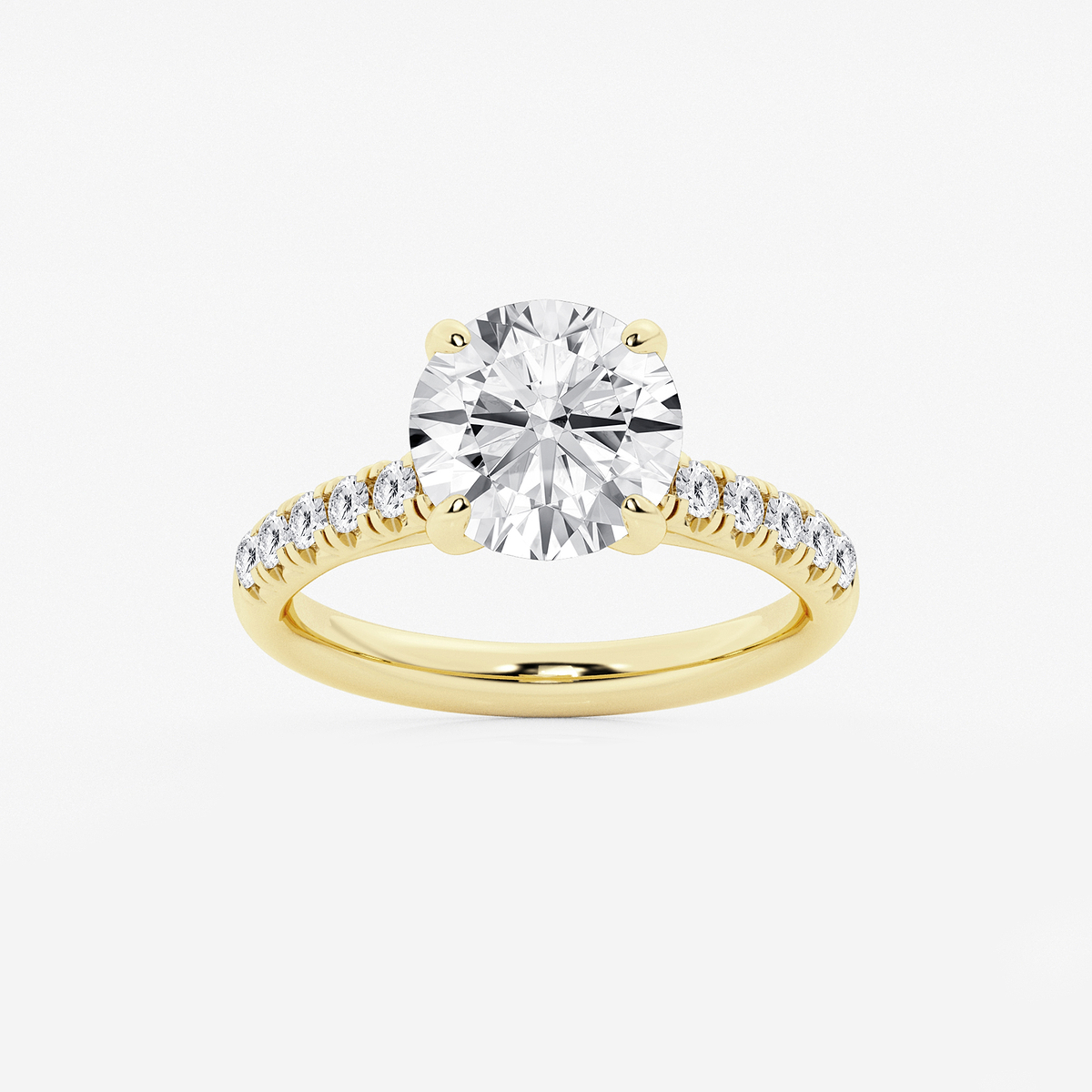 3 2/5 ctw Round Lab Grown Diamond French Pave Engagement Ring