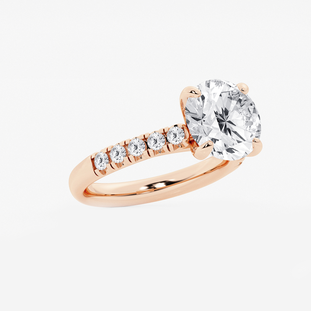 Additional Image 1 for  4 2/5 ctw Round Lab Grown Diamond French Pave Engagement Ring