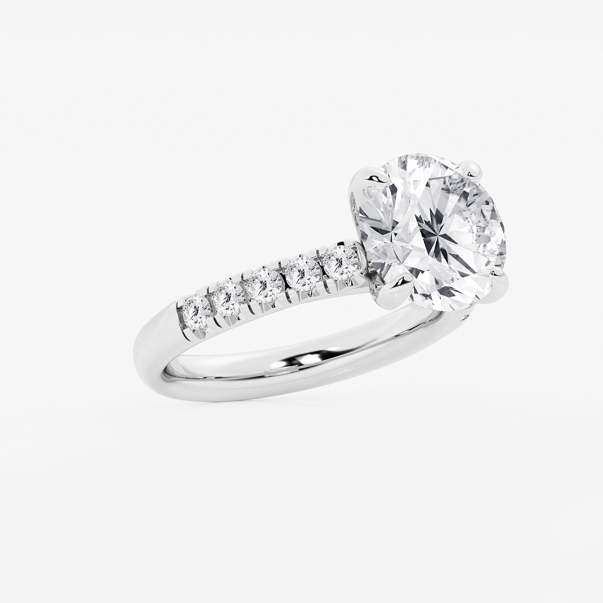 Additional Image 1 for  4 2/5 ctw Round Lab Grown Diamond French Pave Engagement Ring
