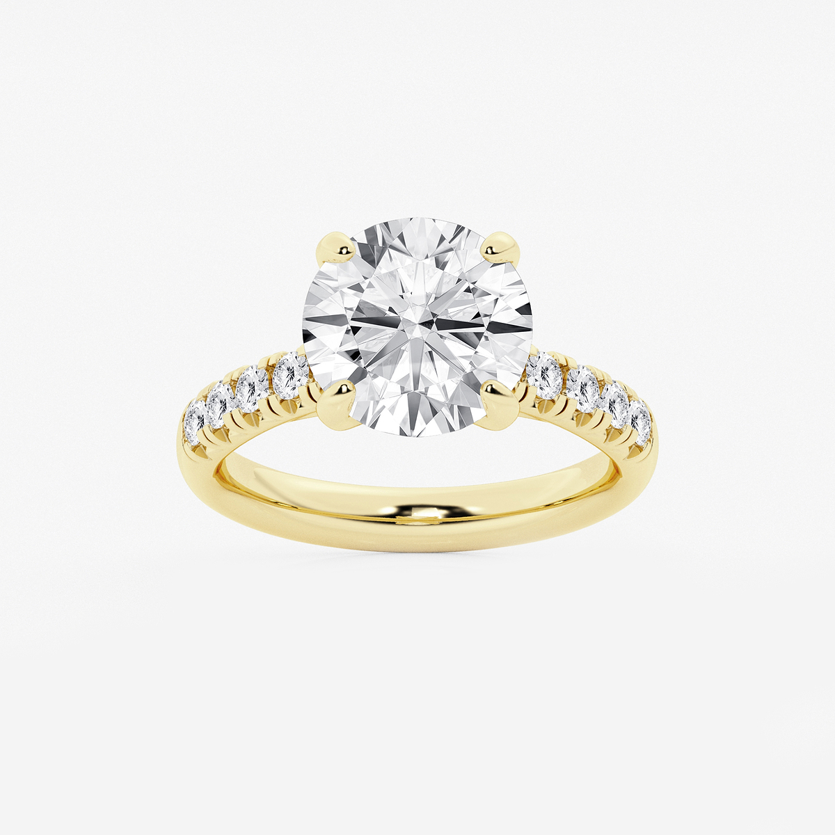 4 2/5 ctw Round Lab Grown Diamond French Pave Engagement Ring