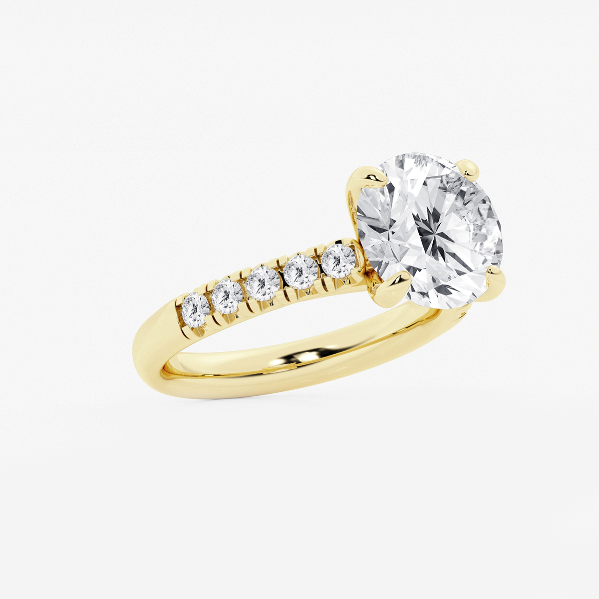 Additional Image 1 for  4 2/5 ctw Round Lab Grown Diamond French Pave Engagement Ring